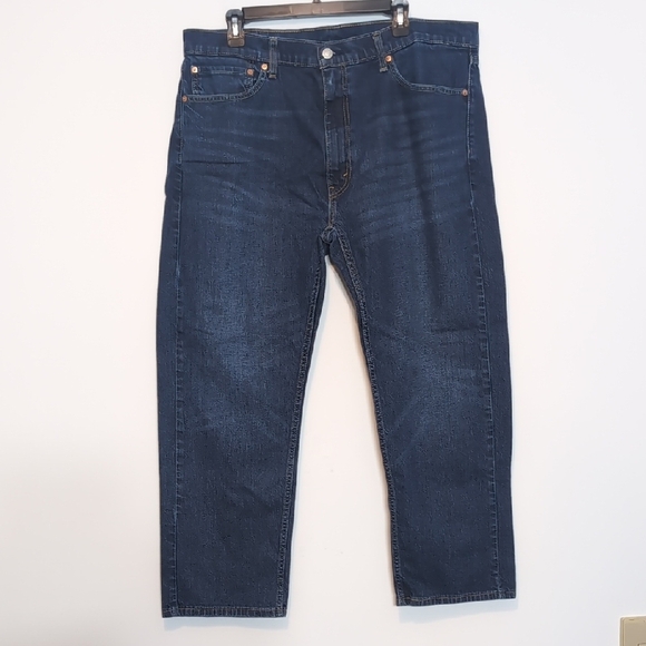 Levi's 505 Regular Fit Dark Wash Blue Jeans - Picture 1 of 6
